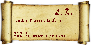 Lacko Kapisztrán névjegykártya