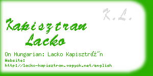 kapisztran lacko business card